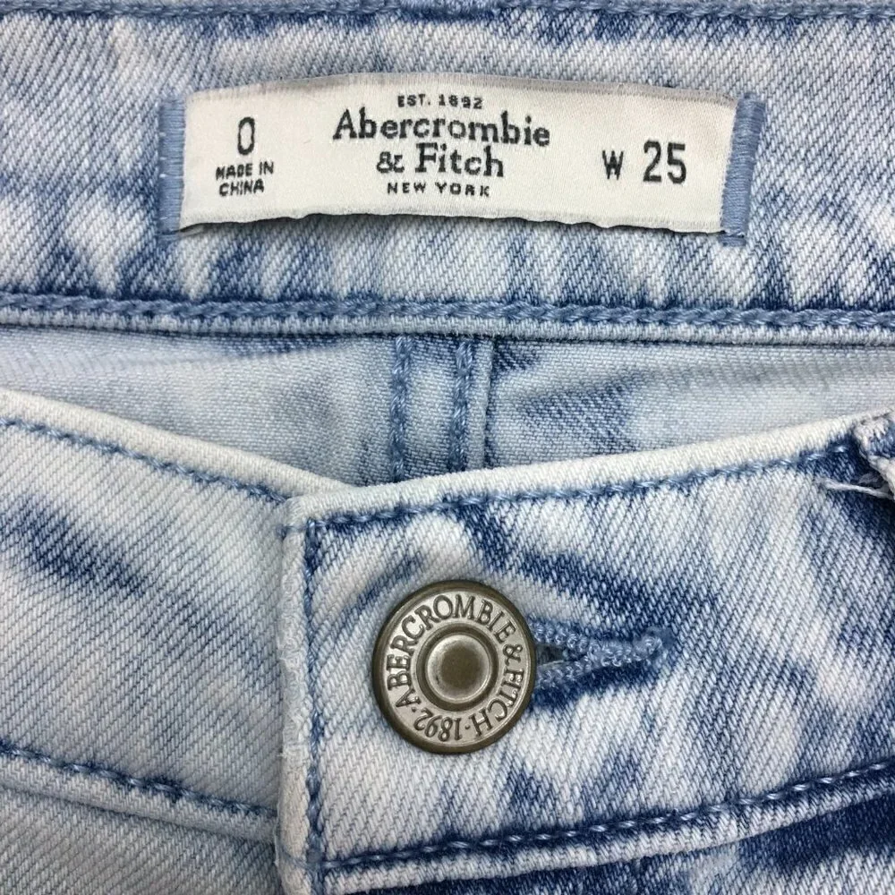 Abercrombie & Fitch Women's Straight Leg Jeans Distressed Light Wash Y2K size 0